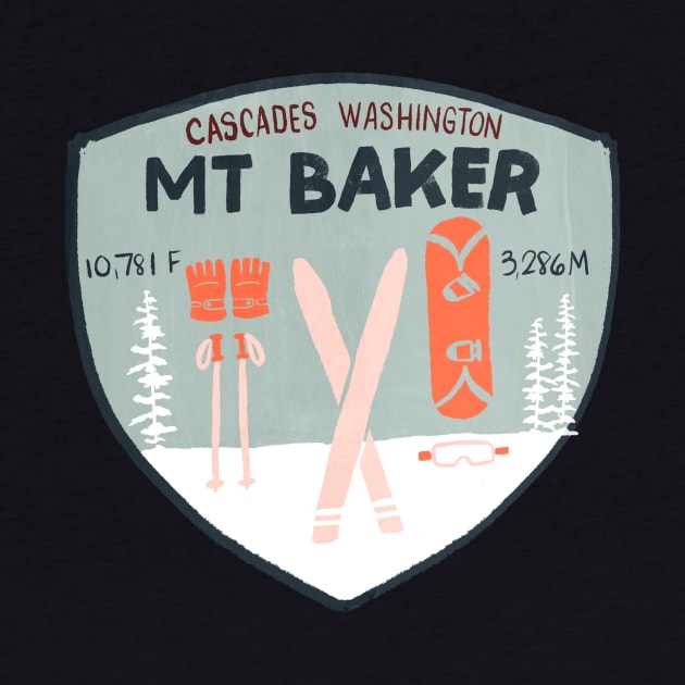 Mt Baker Cascades Washington Retro Ski Patch by Bridgett3602